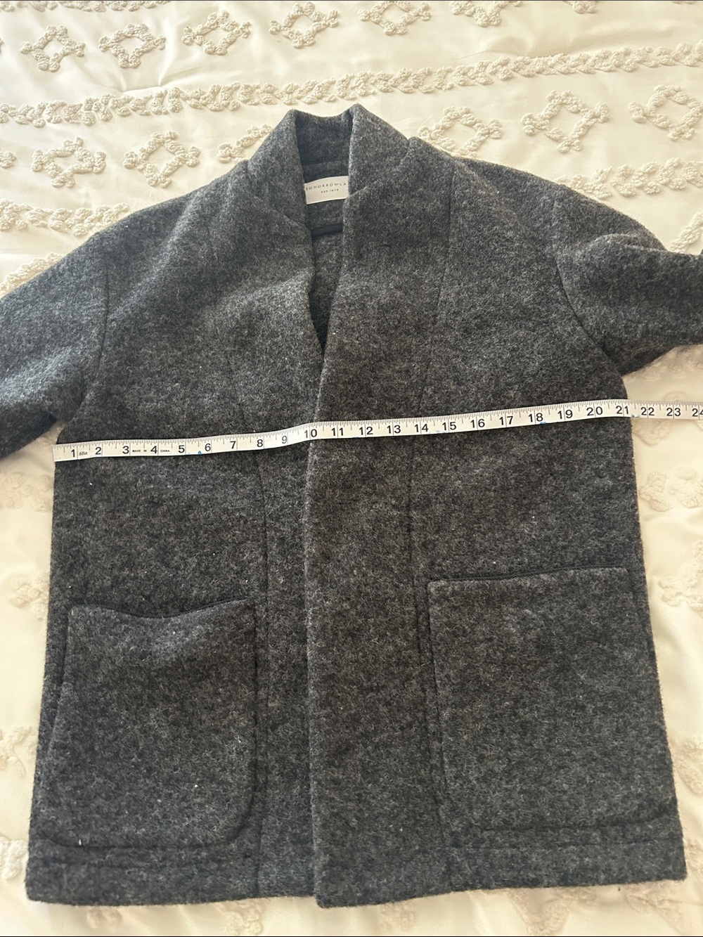 TOMORROWLAND Dark Charcoal Wool Pea Coat medium - Picture 5 of 8